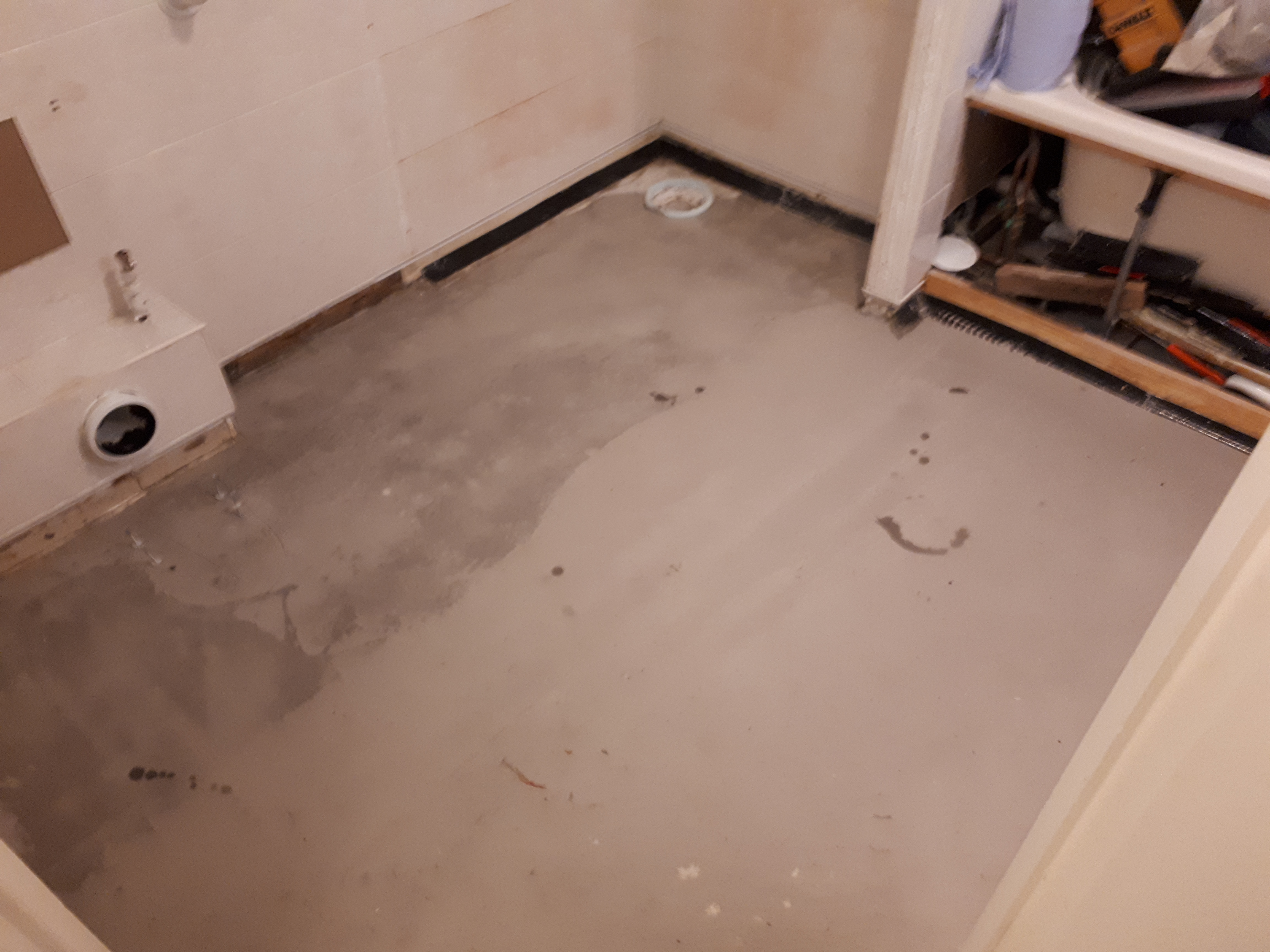 Wet room safety flooring floor prepared