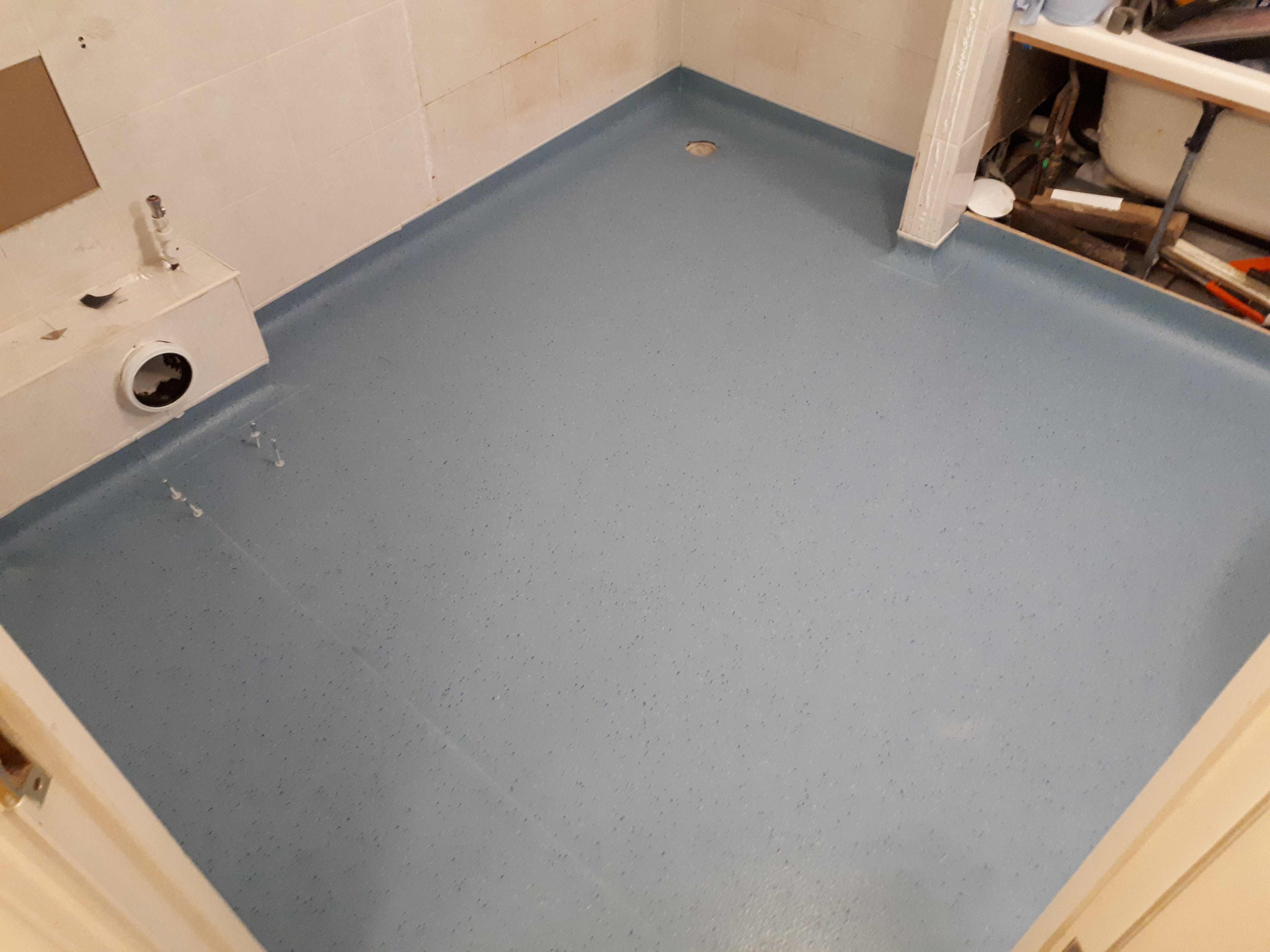 Wet room safety flooring completed
